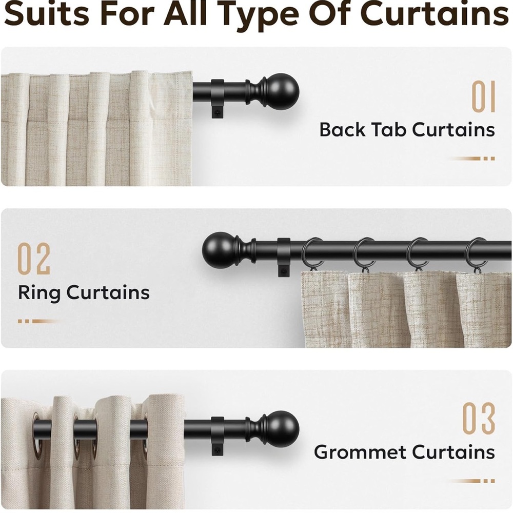 NWT - New Adjustable Curtain Rods - Picture 5 of 7